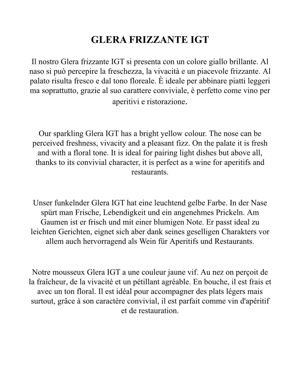 GLERA FRIZZANTE  I.G.T (x6)